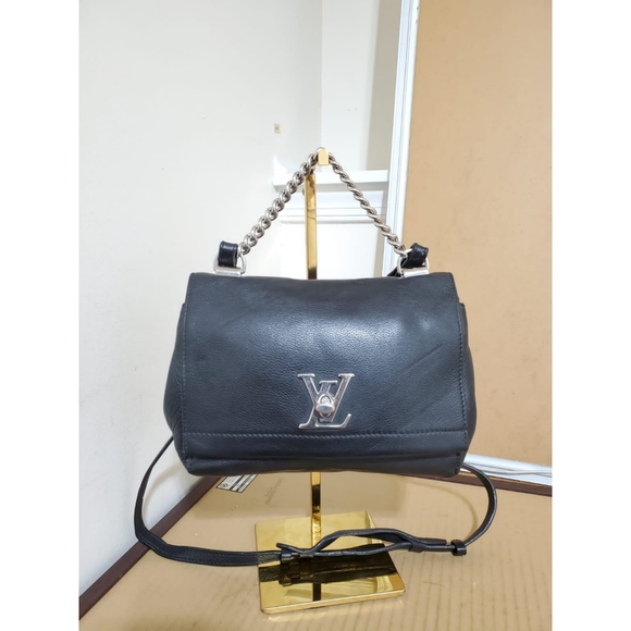 Louis Vuitton Handbags - LOUIS VUITTON Lockme BB Black Pebbled Leather Bag